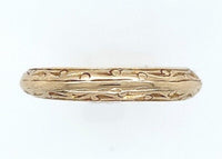 14k Yellow Gold Wedding Band with Wavy Dot Geometric Design Size 4.5 (#J6095)
