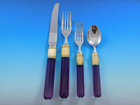 Prisma Amethyst Gold Accent by Mikasa Stainless Steel Flatware Set Service 60 Pc