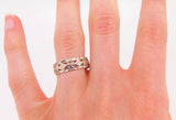 14k White Gold Floral Pierced Eternity Band (#J3914)