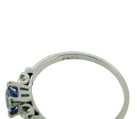 Platinum .49ct Blue Genuine Natural Sapphire and Diamond Ring (#J4580)