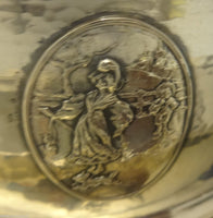 Gorham Sterling Silver Child'S Bowl & Underplate w/8 Figural Medallions (#0419)
