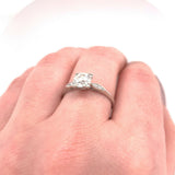 Platinum 1.10 Carat Genuine Natural Diamond Engagement Ring (#J5451)