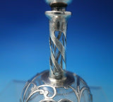 Gorham Glass Perfume Bottle with Sterling Silver Overlay 3 1/2" x 1 7/8" (#5927)