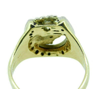 10k Yellow Gold Horse and Horseshoe .35ct Genuine Natural Diamond Ring (#J4525)