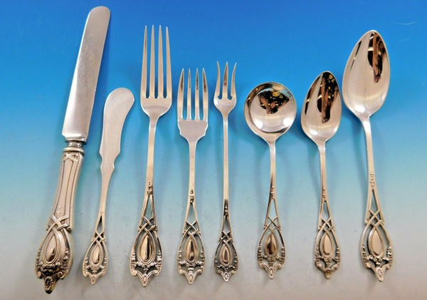 Monticello by Lunt Sterling Silver Flatware Set For 12 Service 100 Pieces