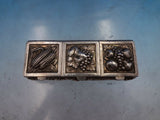 Sterling Silver Pill Box 3 Sections GW Interior Repousse 2 1/2" x 7/8" (#6692)