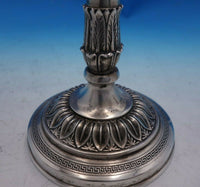 German .800 Silver Candelabra Pair 3-Light Greek Key Motif 13 1/2" (#4069)