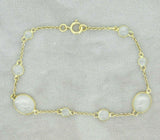 18k Yellow Gold 6.5ct Genuine Natural Moonstone Bracelet (#J4560)