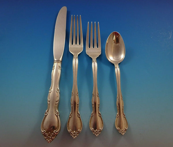 Rose Tiara by Gorham Sterling Silver Flatware Set For 12 Service 55 Pieces