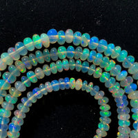 95cts Genuine Natural Opal Beaded Necklace with 14k Yellow Gold Clasp (#J5922)