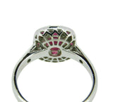 18k Gold Deco Style 1.28ct Genuine Natural Ruby Ring with Diamonds (#J2355)