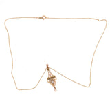 10k Yellow Gold Lavaliere Pendant .15ct Diamond and Pearls (#J4820)