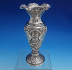 Middle Eastern .900 Silver Vase with Figures 7 1/4" Tall x 3 1/4" (#4775)