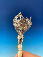 Silverplate Garnets Eight Petal Tussie Mussie Posey Posy Holder (#J1215)