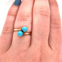 10k Yellow Gold Victorian Turquoise Ring (#J5558)