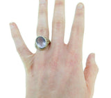 Deco 14k Yellow Gold Genuine Natural Amethyst Cameo Men's Ring (#J4720)