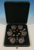 Antique by Alvin Sterling Silver Salt Cellar Set 12Pc with Fitted Case (#1343)