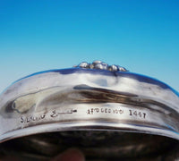 William Kerr Sterling Silver and Glass Powder Jar #1447 w/Woman Flowers (#3659)