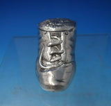 Russian .84 Silver Tobacco Tin Shoe Form with Elk 1 1/2" x 3" 1.9 ozt. (#5354)