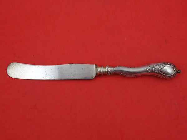 Art Nouveau German .800 Silver Dinner Knife Wave Handle with SP Blade 10 5/8"