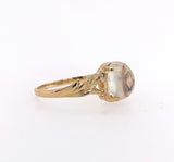 10k Yellow Gold Genuine Natural Moonstone Ring with Leaf Design (#J5607)
