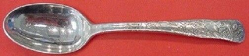 Lap Over Edge Acid Etched By Tiffany Sterling Coffee Spoon w/ Plants 4 3/4"