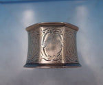 English Victorian Sterling Silver Napkin Ring Eight Sided Engraved c1859 (#6865)