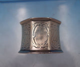 English Victorian Sterling Silver Napkin Ring Eight Sided Engraved c1859 (#6865)