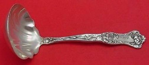 Peony by Wallace Sterling Silver Gravy Ladle Scalloped 7" Serving Floral