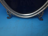 Oval Sterling Silver Tabletop Picture Frame Ribbon Angels 9" x 7" (#6214)
