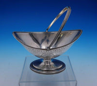 Hester Bateman English Georgian Sterling Silver Sugar Basket Swing Handle #4893