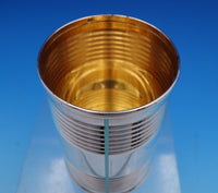 TIffany and Co Sterling Silver Pencil Holder or Cup Blue Enamel Stripes GW #7597