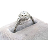 Art Deco Platinum .70ct Genuine Natural Diamond Ring Jewelry (#J5956)
