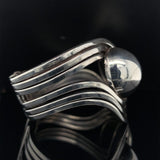 Modernist Handwrought Sterling Hinged Bracelet Jewelry (#J5971)
