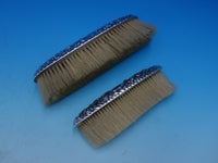 #10 Dominick & Haff 3 Piece Sterling Silver Floral Repousse Dresser Set (#4106)