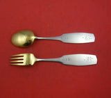 Christmas by A. Michelsen Sterling Silver Fork and Spoon Set 2pc 1961 Organ Pipe