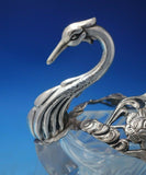 German Sterling Silver Crystal Sugar Basket Swan Form with Movable Wings (#6474)