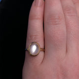 10k Yellow Gold Genuine Natural Moonstone Ring Pool of Light Jewelry (#J5286)