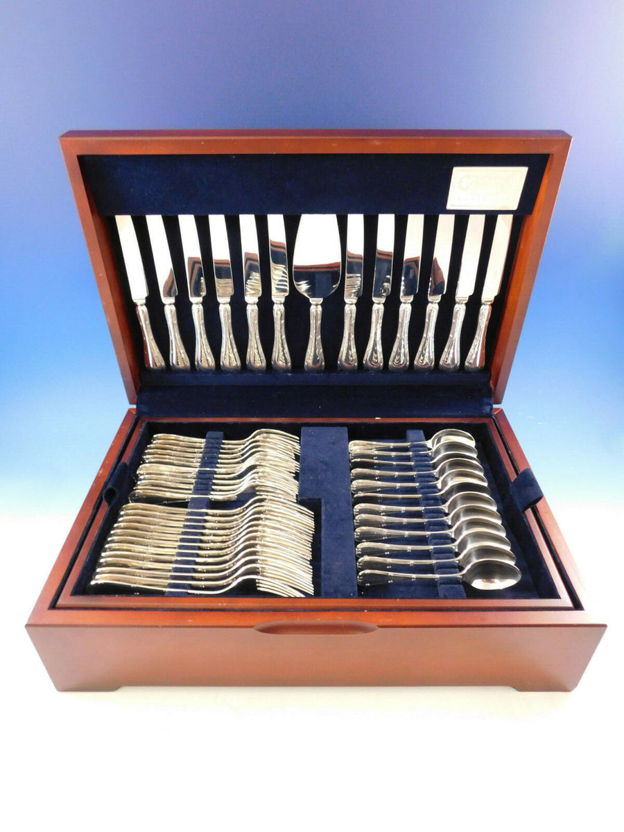 Reed & Ribbon by Carrs Sterling Silver Flatware Set 12 Service 67 pcs ...
