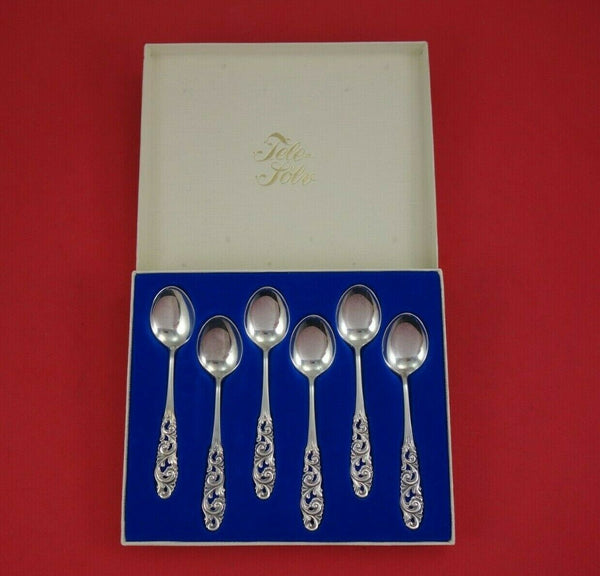 Tele by Mylius Brodrene Norwegian Sterling Silver Coffee Spoon Set 6pc in Box