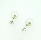 14k White Gold 10mm White South Sea Pearl Earrings (#J5074)