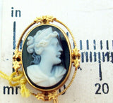 10K Gold Oval Stone Genuine Natural Cameo Stick Pin (#C2668)