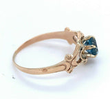 10k Yellow Gold Victorian .49ct Genuine Natural Aquamarine Ring (#J4984)