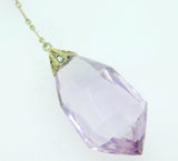 14k Gold Art Deco 68ct Genuine Natural Amethyst Necklace (#J4128)