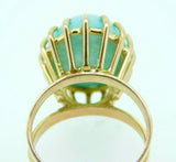 Retro 14k Yellow Gold Large 12.3ct Genuine Natural Turquoise Ring (#J5112)