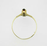 Victorian 10k Yellow Gold Genuine Natural Bohemian Three Garnet Ring (#J4518)