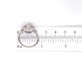 14k White Gold Art Deco Diamond and Ruby Filigree Ring (#J5605)