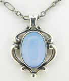 Georg Jensen Sterling 2019 Blue Chalcedony Pendant Jewelry (#J4346)