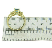 14k Yellow Gold Fine 1.38ct Genuine Natural Aquamarine and Diamond Ring (#J4644)