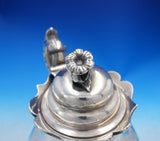 Palmer and Bachelder Coin Silver Tea Pot 3-D Leaves Feet Flower Finial (#4005)